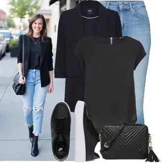 Outfity pro baculky Kancelář s Černá Only "Stylový vzhled pro jaro"Look: Kancelář, Šik, Cool, Elegantní, Business, Old Money