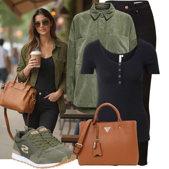 Outfit s Černá/Vínová Skinny Kalhoty/Kalhoty s Vysokým Pasem/Tregíny/Legíny s Vysokým Pasem/Push up Kalhoty/Jeggings VERO MODA "Stylové kombinace pro volný čas"