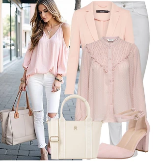 Outfit s Šedá/Krémová/Bílá Tregíny/Jeggings/Skinny Kalhoty/Džínové Legíny/Kalhoty s dírou/Kalhoty se Štěrbinou/Legíny s Rozparkem Only "Cool každodenní outfit"