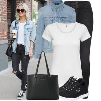Outfit sa Bijela/Crna/Tamnoplava Dijabetička Cipela/Papuča/Ortopedska Cipela/Tenisica Za Hodanje/Tenisica Tenisice s patentnim zatvaračem sa strane/Mricinska cipela/Polu-ortopedska cipela/Tanka Tenisica/Cipela Bez Vezica/cipela za zdravlje Skechers "Jedinstveni outfit za slobodno vrijeme"