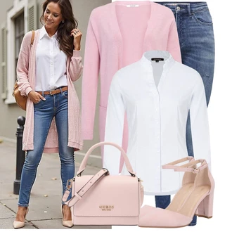 Outfit s Modrá/Světle Modrá Kožená bunda/Kožené Boty/Motorkářské Džíny/Zimní bunda/Push up Džín/Navlékací džíny/High Waist Džínové Kalhoty/Džíny s Rozparkem/Termální Džíny Only "Stylový outfit na jaro"