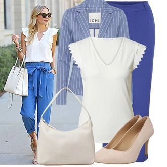 Výstřih na ramena Outfit s Šedá/Krémová/Béžová/Žlutá/Stříbrný/Bílá/Khaki Top Na Party/Pánské boty/Halenka Bez Rukávů/Tričko s grafikou About You "Stylové kombinace pro volný čas"