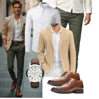 Outfit mit Grau/Weiß BusinessHemd/Business Hemd PARKLEES "Business Outfit"
