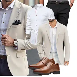 Business Outfits mit Schwarz/Dunkelgrau/Khaki Meilicloth "Business Outfit"
