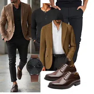 7/8-lang Outfit mit Schwarz BlauerHafen "Business Outfit"