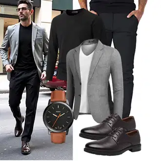 7/8-lang Outfit mit Schwarz BlauerHafen "Business Outfit"