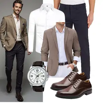 Casual Geburtstag Outfit mit Unkategorisiert COOFANDY "Business Outfit"Look: Boyfriend, Casual, Western, Büro, Emo, Geburtstag, Zeremonie, Festival, Party, Bar, Schule