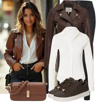 Kombinacije za bucmaste Od 50 godina sa Crna/Tamnosiva Skinny Hlače/Traper Tajice/Jeggings VERO MODA, Bijela/Krem Bluza Veći Broj About You "Moderna kombinacija za slobodno vrijeme"