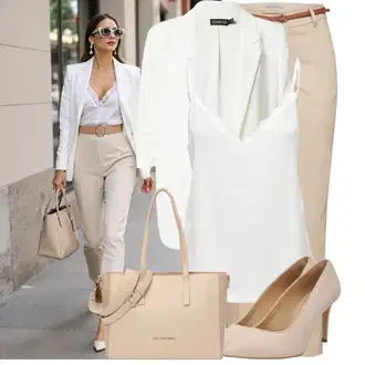 Narozeniny Outfit s Béžová/Khaki Kalhoty se Štěrbinou/Úzká Kalhoty/Ležérní Kalhoty/Obleková Kalhoty/Twillová Kalhoty/Business Kalhoty/Kalhoty s Vysokým Pasem/Skinny Kalhoty B.young "Skvělý vzhled pro volný čas"Look: Bar, 30. narozeniny, Den na pláži, Koncert, Firemní večírek, Chatky, Den matek, Škola, 40. narozeniny, Narozeniny, 18. narozeniny