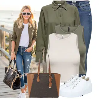 Outfit s Modrá/Tmavě modrá/Světle modrá Kožená bunda/Navlékací džíny/Kožené bundy/Džíny s Nízkým Sedem/Džín s Nízkým Pasem/Džíny s Dírou/Džíny s Rozparkem/Push up Džín/Kožené Boty/Kotníková Bota Only "Skvělý vzhled pro volný čas"