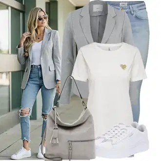 Outfit sa SvjetloPlava/Plava Culotte Traperice/Mom Jean/Traperice s Prorezom/Dad Traperice/Traperica Niskog Struka/High Waist Traperice/Traperica Niskog Struka/Girlfriend Traperice/Push-up Traperice/Vintage traperice Only "Moderan outfit za slobodno vrijeme"