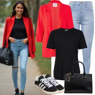 Outfit s Černá Dlouhý Top/Dlouhá košile Only "Cool pro volný čas"