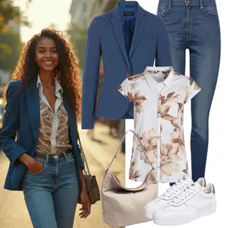 Outfit sa Svjetloplava/Plava Kožna Jakna/High Waist Traperice/Muška Kožna Jakna/Čizma do Gležnja/Capri Traperice/Skraćene Traperice/Slip-on Traperice/Ženske Traperice 7/8 Dužine/Push-up Traperice/Traperice s Prorezom Calvin Klein Jeans "Cool svakodnevna odjeća"