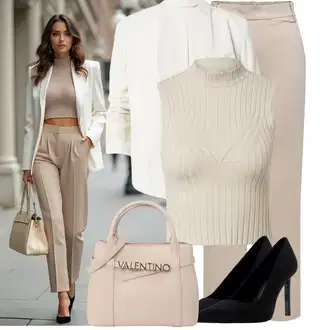 Šálový límec Outfit s Bílá Nezařazené Vila "Módní outfit pro volný čas"