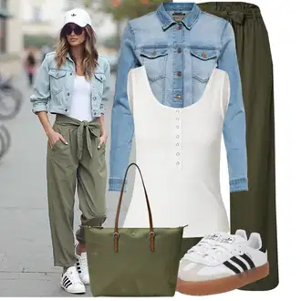 s gumbom Outfit sa Svjetloplava/Plava Kaput/Bluza Veći Broj Only "Odličan look za slobodno vrijeme"