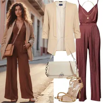 Outfit sa Bijela/Bež/Kaki/Zlatni Mala Torbica/Pojasna torbica/Torbica/Torba preko ramena/Torba za rame/Torbica za telefon/Torbica/Torba Za Preko Ramena About You "Elegantan izgled"