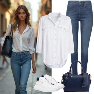outfit mit Modra/Svetlo modra Ozke Kavbojke/Push up Kavbojke/Usnjena Jakna/Zimska jakna/Kavbojke Visokega Pasu/Odrezane Kavbojke/Usnjene Čevlje/Kavbojke na Poteg/Termodžinsi/Moška Usnjena Jakna/Gležnarji/Kavbojke z Razporkom United Colors of Benetton "Elegantna Obleka"