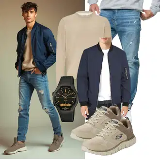 Outfit mit Wasserdichte Jacke/Leichte Jacke/Bomberjacke/Outdoorjacke Shuanghao "Freizeit Outfit"