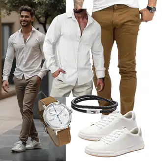 Outfit mit Khaki/Braun Rock Creek "Freizeit Outfit"