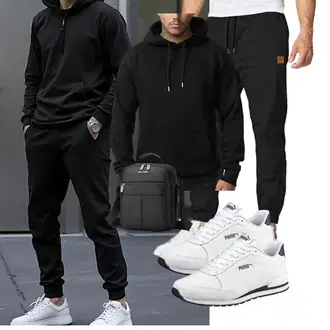 Freizeit Outfits Jeans Winter mit Schwarz Sport Hoodie/Hoodie/Unisex Hoodie/Ausgefallener Hoodie/Kapuzenpullover Smith & Solo "Freizeit Outfit"