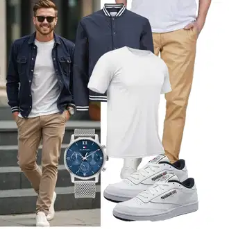Outfit mit Leichte Jacke/Bomberjacke Jack & Jones "Freizeit Outfit"