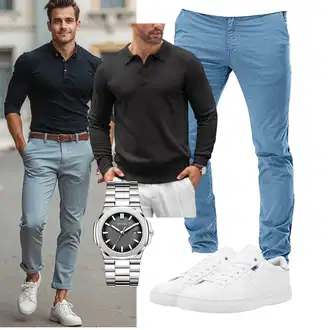 Outfit mit HellBlau/Blau MERISH "Freizeit Outfit"