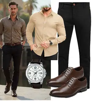 7/8-lang Outfit mit Schwarz/Khaki/Dunkelgrau b BLEND "Freizeit Outfit"
