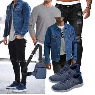 7/8-lang Outfit mit Schwarz/Dunkelgrau Osheoiso "Freizeit Outfit"