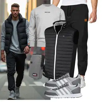 Rundhals Outfit mit Grau/Hellgrau Women's Fleece Sweatshirts/Sport Sweatshirt/Damen Pullover Indicode "Freizeit Outfit"