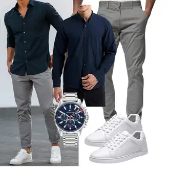 Outfit mit Grau/HellGrau/Khaki Indicode "Freizeit Outfit"