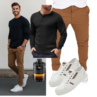 Bank Outfit mit Unkategorisiert COOFANDY "Freizeit Outfit"Look: Bank, Wasen, Date