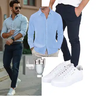 Outfit mit DunkelBlau/HellBlau/Blau WOTEGA "Freizeit Outfit"