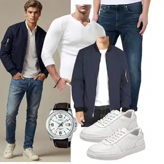 Outfit mit Wasserdichte Jacke/Leichte Jacke/Bomberjacke/Outdoorjacke Shuanghao "Freizeit Outfit"