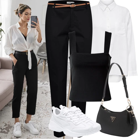 Kombinace Bílá/Krémová Halenkové Body/Žehlení odolná blůza/Blůza s knoflíčkem/Halenka se Stojatým Límcem/Businessová Halenka/Lněná Halenka/Halenka s Dlouhým Rukávem/Oversize Halenka/Oversize Muselínová Blůza/Slip-on Halenka Only kombinovat s Černá Chinos/Navlékací Kalhoty/Obleková Kalhoty/Business Kalhoty/Úzká Kalhoty/Bengaline Kalhoty B.young