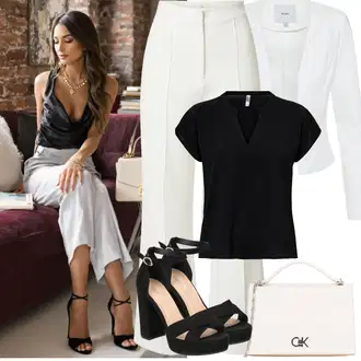 moderne Outfit sa Crna Majica I Top Veći Broj/Bluza Veći Broj/Tunika JdY "Jarní outfit"Look: cool, Besprijekorno, Stil, Ured, moderne, Radna odjeća