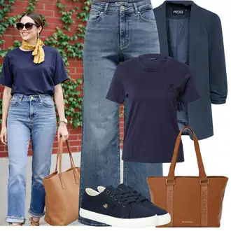 Outfit sa Plava/Tamnoplava Platnena Tenisica/Ljetna Tenisica/Niska Tenisica/Tanka Tenisica Polo Ralph Lauren "Jarní outfit"