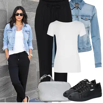 Džínovina Outfit s Světle modrá/Modrá Bunda Krátké Džínové Bundičky/Vintage Bund Only "Jarní outfit"