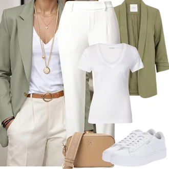 S Resicama Outfit sa Tamnozelena/Kaki Nekategorizirano Pieces "Jarní outfit"