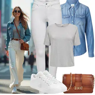 Outfit sa Bijela/Crvena/Krem Niska Tenisica/Tanka tenisica/Teddy Papuča/Kožna tenisica/Teddy tenisica/Zimske tenisice Lascana "Jarní outfit"
