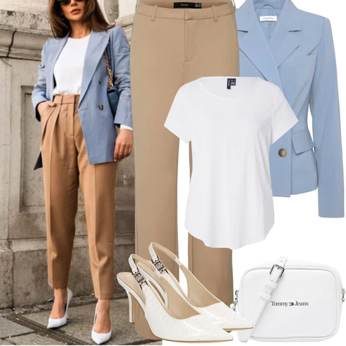 Kombinace Béžová/Khaki Zimní Kalhoty/Rovná Kalhoty/Kalhoty Bootcut/Boyfriend Kalhoty/Twillová Kalhoty/Mušelínové kalhoty/Kalhoty se Štěrbinou/Ležérní Kalhoty VERO MODA