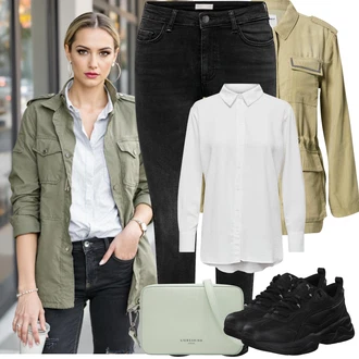 Maskáčový Outfit s Tmavě zelená/Khaki Uniformní Bund/Vojenské Bund/Letní Bund/Cargo bunda Only "Jarní outfit"