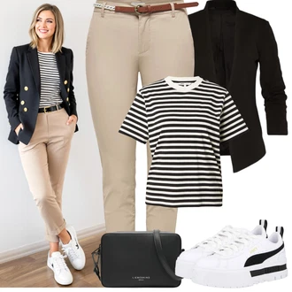 Outfit s Bílá Teniska na platformě Puma "Jarní outfit"
