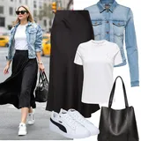 Crne duge suknje Outfiti image
