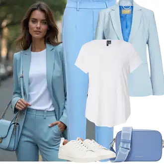 Četvrt rukavi Outfit sa Bijela/Siva/Krem Bluza i Tunika Tunika/Majica I Top Veći Broj/Bluza Veći Broj VERO MODA "Jarní outfit"