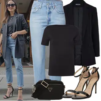 moderne Outfit sa Crvena/Smeđa/Zeleno/Ljubičasta/Narandžasta/Crna Mala Torbica/Pojasna torbica/Torba za nošenje/Torba za rame/Torbica/Torba preko ramena Guess "Jarní outfit"Look: Ekstravagantno, Premium, Retro, Vintage, Stil, moderne, cool, Metal