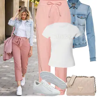 Outfit sa SvjetloPlava/Plava Kaput/Bluza Veći Broj Only "Jarní outfit"