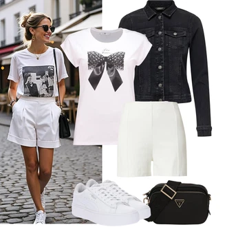 Outfity pro jaro Ležérní s Bílá Nízká Teniska/Teniska s dírkovaným vzorem/Úzká teniska/Teniska na platformě Puma "Jarní outfit"Look: Estetika, Bad Taste, Ležérní, Disko, Skater, Sportovní, Unisex