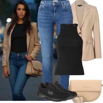Outfity pro jaro Ležérní s Světle modrá/Modrá Zimní bunda/Džíny s Nízkým Sedem/Slim Fit Džíny/Rovná Džína/Kotníková Bota/Kožené Boty/Džíny s Rozparkem/Kožená bunda/Termální Džíny/Push up Džín/Džíny Regular Fit/Navlékací džíny Mustang "Jarní outfit"Look: Styl, 90tá léta, Ležérní, Cool, Moderní, Old Money, Skromné