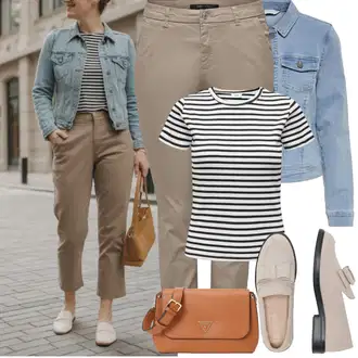 Džínovina Outfit s Světle modrá/Modrá Bunda Krátké Džínové Bundičky/Džínové Bund Only "Jarní outfit"