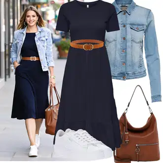 Boho Outfit sa Smeđa/Narandžasta/Bež Ležerni Remen/Kožni Remen/Klasični Remeni/Ženski Opasak bez Kopče/Široki Pojas Pieces "Jarní outfit"Look: Vintage, Cowgirl, Boho, Western, Traditional, 80-te roky, Retro, klasický